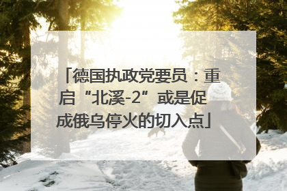 德国执政党要员：重启“北溪-2”或是促成俄乌停火的切入点